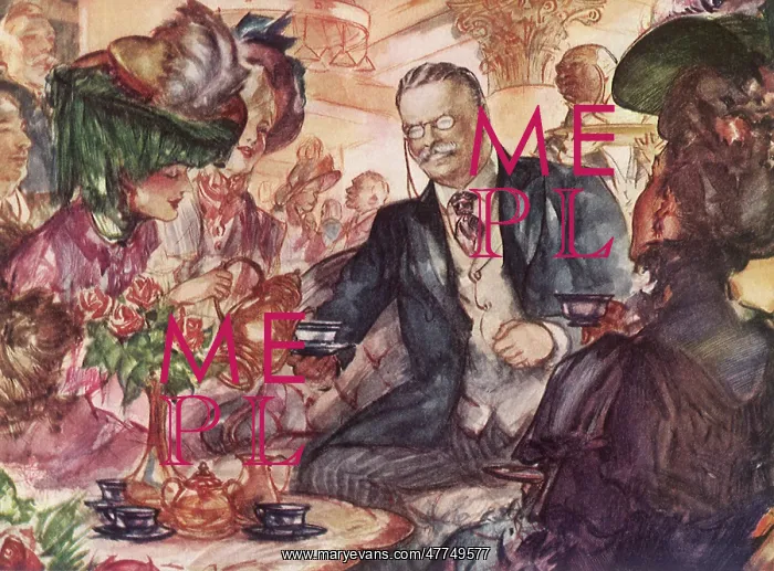 : Teddy Roosevelt enjoys Coffee : Teddy Roosevelt enjoys Coffee
