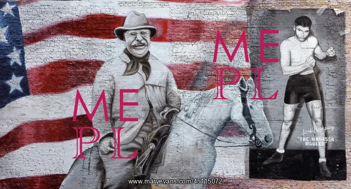 : Teddy Roosevelt and Jack Dempsey mural, Denver : Teddy Roosevelt and Jack Dempsey mural, Denver