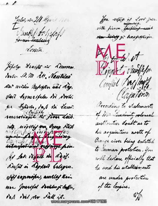 : Telegram from Bismarck dated 24.04.1884 : Telegram from Bismarck dated 24.04.1884