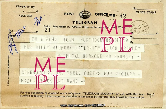  : Telegram congratulations, new baby