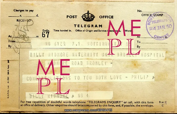  : Telegram congratulations, new baby