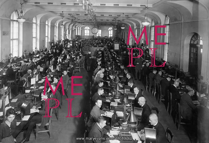 : Telegram department in a post office in Berlin, 1920 : Telegram department in a post office in Berlin, 1920