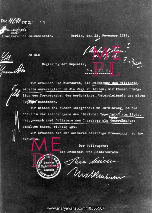 : Telegram of the Workers and Soldiers Council, 1918 : Telegram of the Workers and Soldiers Council, 1918
