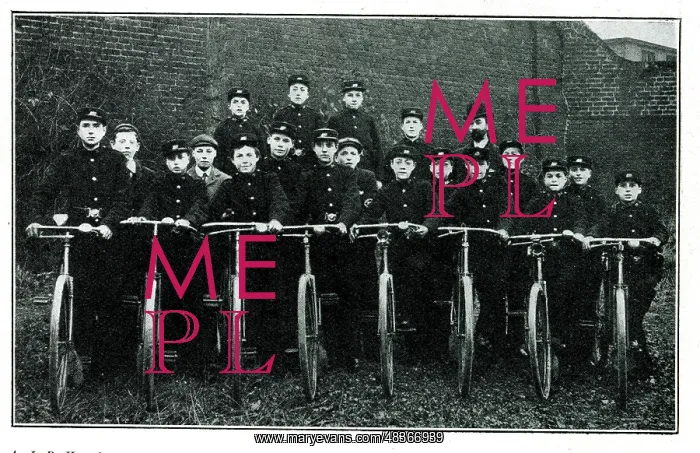 : Telegraph boys with bicycles, Kingston-on-Thames, Surrey : Telegraph boys with bicycles, Kingston-on-Thames, Surrey