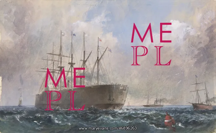: Telegraph Cable Fleet at Sea, 1865, 1865?66, Watercolor : Telegraph Cable Fleet at Sea, 1865, 1865?66, Watercolor
