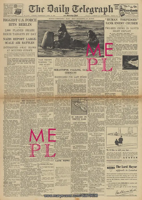 : The Telegraph front page US Air Force bomb Berlin : The Telegraph front page US Air Force bomb Berlin
