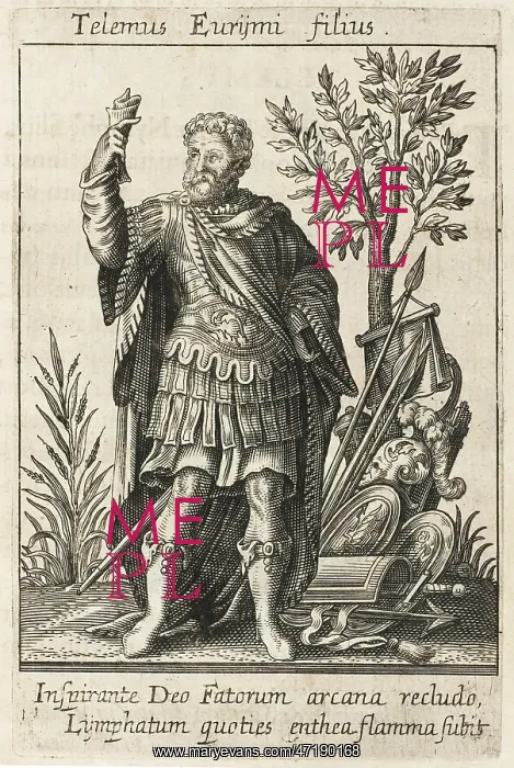  : TELEMUS, son of Poseidon, a Greek seer best known for his predictions concerning