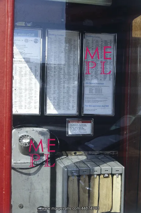 : TELEPHONE BOX INTERIOR : TELEPHONE BOX INTERIOR
