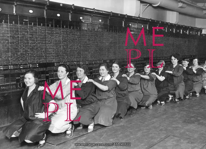 : Telephone operators doing gymnastics, 1928 : Telephone operators doing gymnastics, 1928