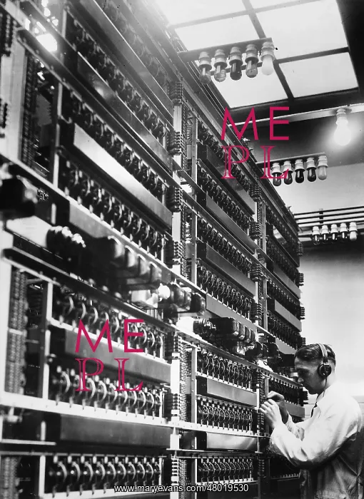 : Telephone switchboard, 1935 : Telephone switchboard, 1935