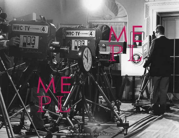 : Television cameras at an event at the White House : Television cameras at an event at the White House