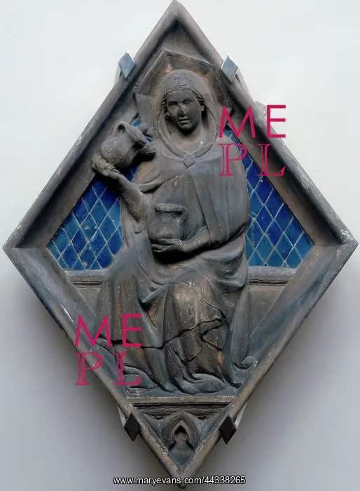 : Temperance, tile by the school of Andrea Pisano, Florence : Temperance, tile by the school of Andrea Pisano, Florence
