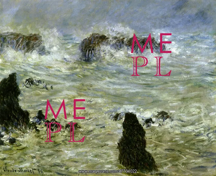 : Tempest on the Coast of Belle-Ile, by Monet : Tempest on the Coast of Belle-Ile, by Monet