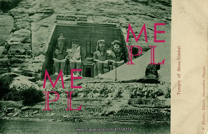 : Temple of Abu Simbel with statues of Rameses II, Egypt : Temple of Abu Simbel with statues of Rameses II, Egypt
