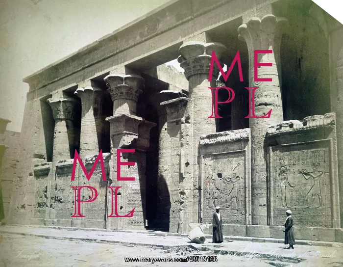 : Temple of Edfu, Pillars of Hathor, in Egypt. 1852 : Temple of Edfu, Pillars of Hathor, in Egypt. 1852