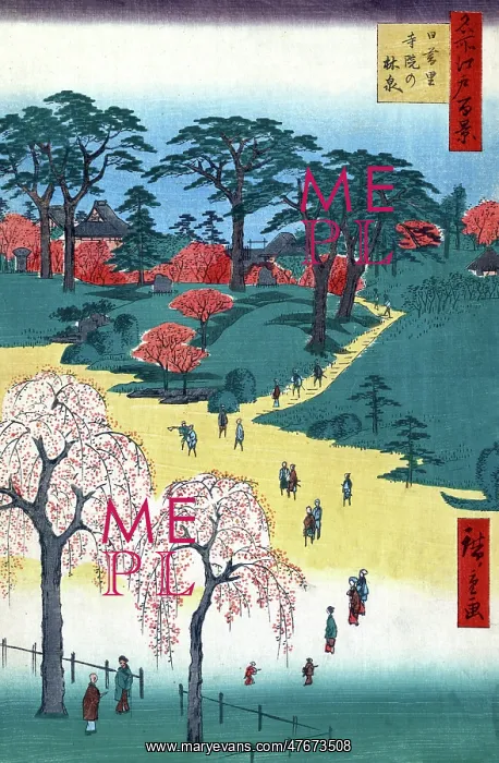 : Temple Garden Cherry Blossoms, 1857 : Temple Garden Cherry Blossoms, 1857