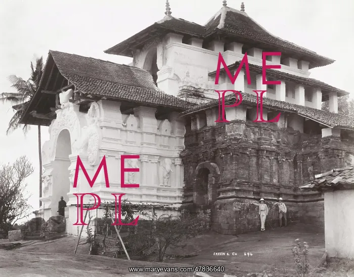 : Temple, likely Kandy, Ceylon, Sri Lanka, Skeen studio : Temple, likely Kandy, Ceylon, Sri Lanka, Skeen studio