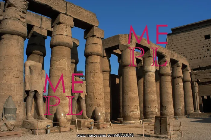 : Temple of Luxor. Smooth shaft columns with closed papyrus ca : Temple of Luxor. Smooth shaft columns with closed papyrus ca