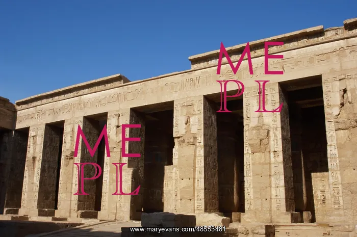 : Temple of Ramses III. Courtyard. Egypt : Temple of Ramses III. Courtyard. Egypt