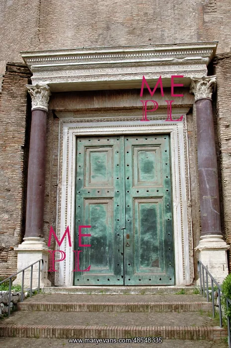 : Temple of Romulus. Bronze door. Roman Forum. Rome. Italy : Temple of Romulus. Bronze door. Roman Forum. Rome. Italy