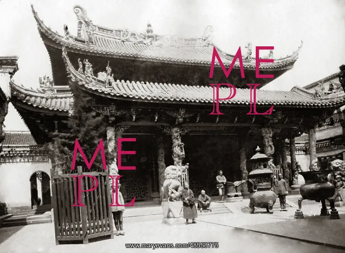  : Temple in Shanghai, China circa 1880s