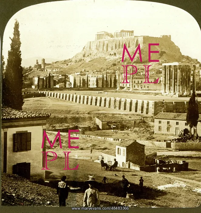 : Temples of the Olympian Jupiter and the Acropolis, Athens : Temples of the Olympian Jupiter and the Acropolis, Athens