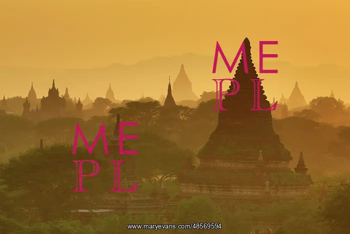 : Temples and pagodas at sunset, Plain of Bagan, Myanmar : Temples and pagodas at sunset, Plain of Bagan, Myanmar