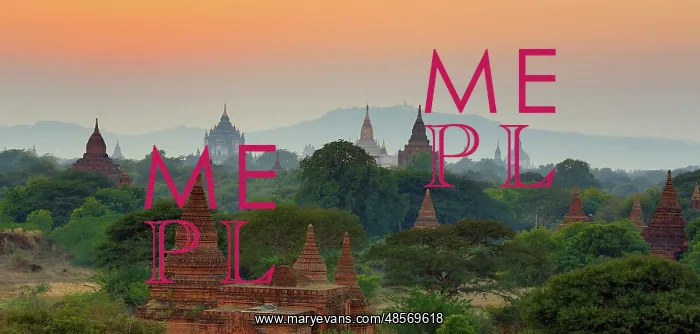 : Temples and pagodas at sunset, Plain of Bagan, Myanmar : Temples and pagodas at sunset, Plain of Bagan, Myanmar