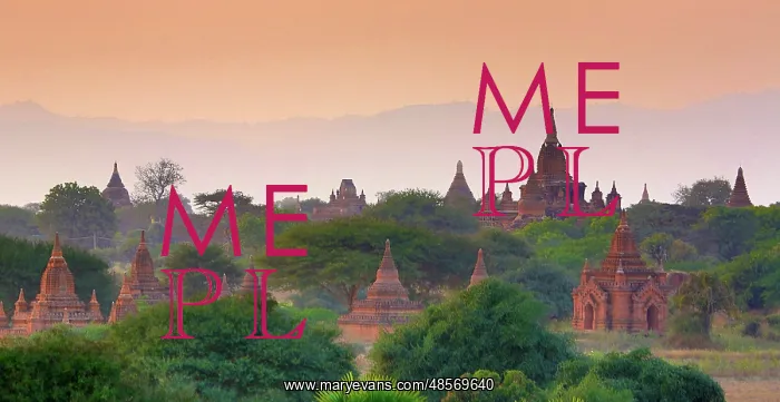 : Temples and pagodas at sunset, Plain of Bagan, Myanmar : Temples and pagodas at sunset, Plain of Bagan, Myanmar