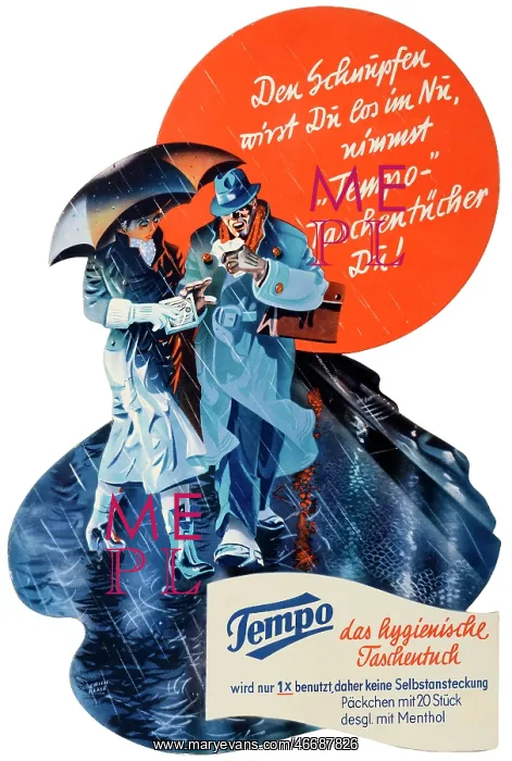 : Tempo handkerchief, stand-up display, advertising : Tempo handkerchief, stand-up display, advertising