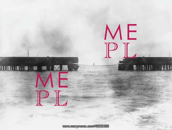 : Temporary bridge at Zeebrugge, Belgium, WW1 : Temporary bridge at Zeebrugge, Belgium, WW1