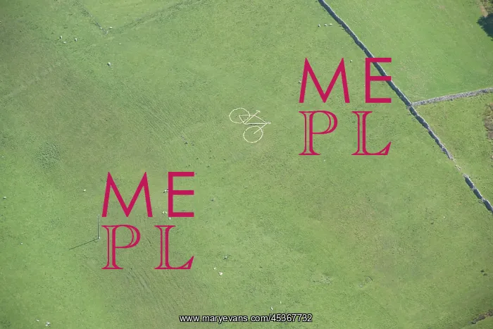: A temporary hill figure of a bicycle to mark the : A temporary hill figure of a bicycle to mark the