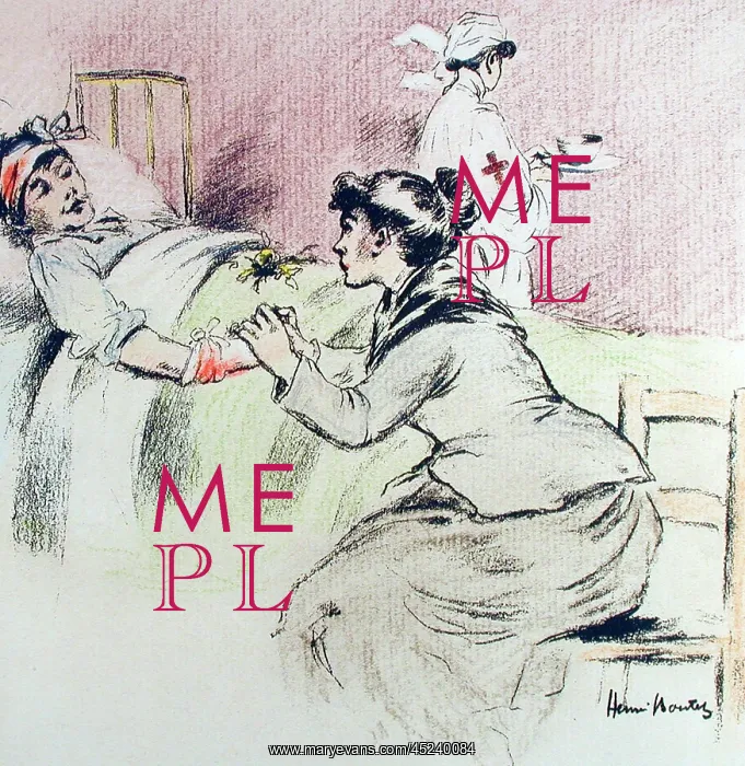 : Tending a wounded soldier in a hospital : Tending a wounded soldier in a hospital