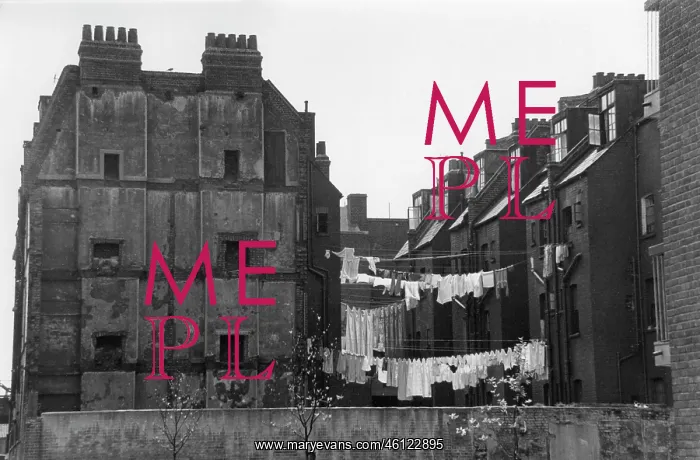 : Tenement buildings with washing lines : Tenement buildings with washing lines