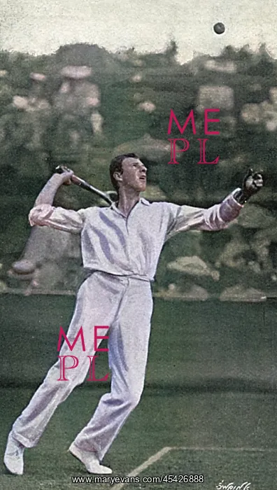: Tennis player Anthony Wilding serving, 1905 : Tennis player Anthony Wilding serving, 1905