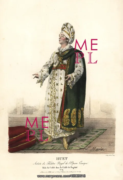 : Tenor singer Huet as the Caliph in The Caliph : Tenor singer Huet as the Caliph in The Caliph