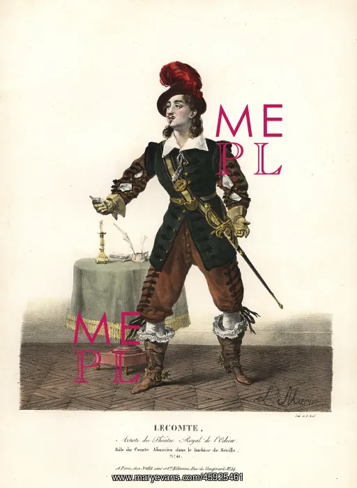 : Tenor singer Lecomte as Almaviva in the opera : Tenor singer Lecomte as Almaviva in the opera