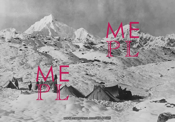 : Tent camp of an expedition on the Kanchenjunga, 1900 : Tent camp of an expedition on the Kanchenjunga, 1900