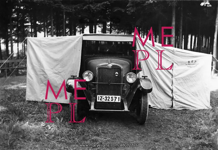 : Tent garage for the car, 1929 : Tent garage for the car, 1929
