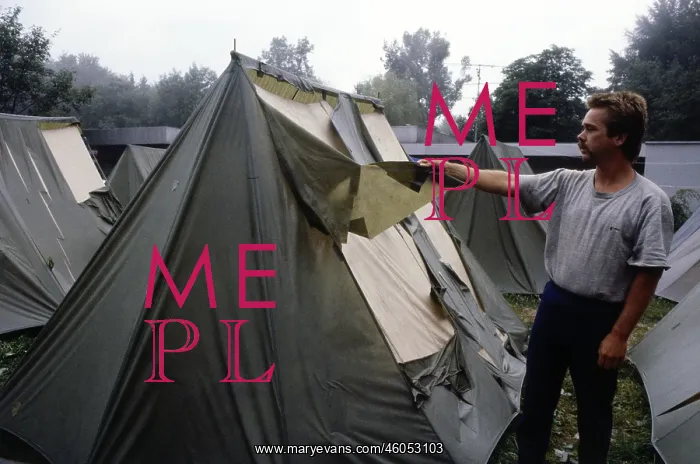 : Tents damaged by hail, Munich : Tents damaged by hail, Munich