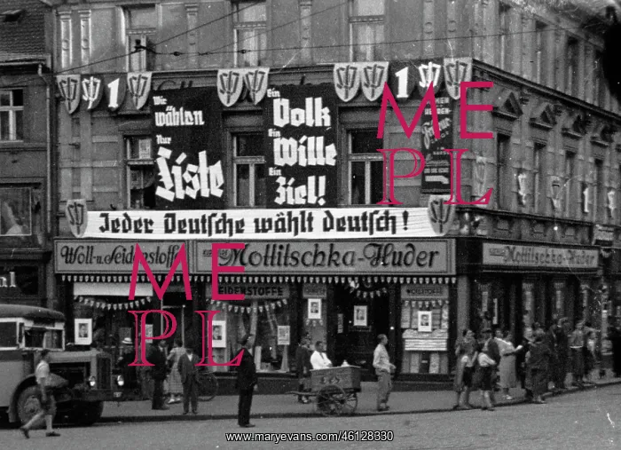 : Teplice. Electioneering in Teplitz-Schonau. June 13th 1928. Photograph : Teplice. Electioneering in Teplitz-Schonau. June 13th 1928. Photograph
