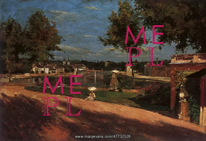 : Terrace on the Banks of the Seine at Melun : Terrace on the Banks of the Seine at Melun