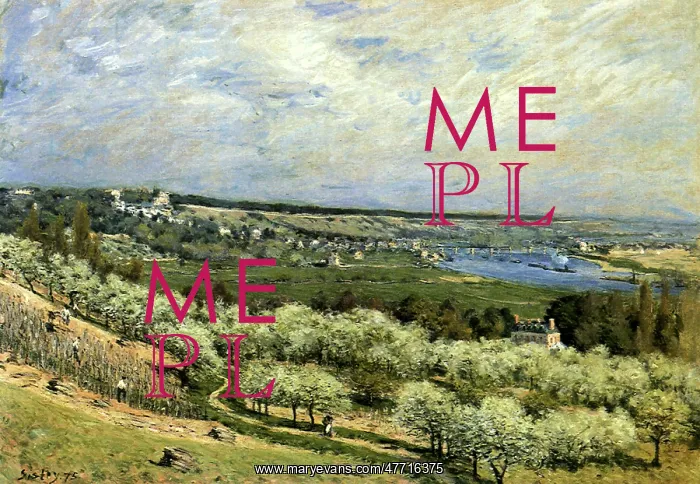 : Terrace at Saint-Germain: Spring, by Alfred Sisley : Terrace at Saint-Germain: Spring, by Alfred Sisley
