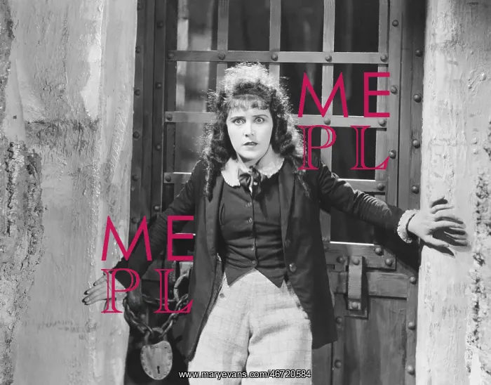 : Terrified woman standing in front of cell : Terrified woman standing in front of cell