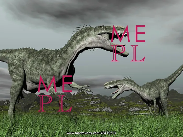 : A territorial dispute between two Monolophosaurus dinosaurs : A territorial dispute between two Monolophosaurus dinosaurs
