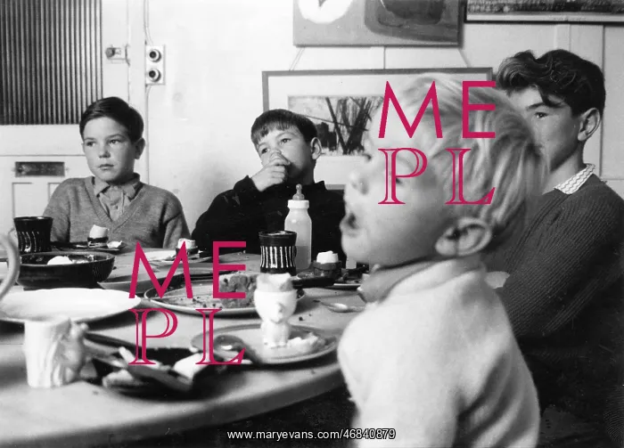 : Terry Frost's children at the breakfast table : Terry Frost's children at the breakfast table