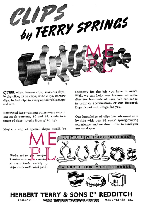 : Terrys Clips & Springs 1947 : Terrys Clips & Springs 1947