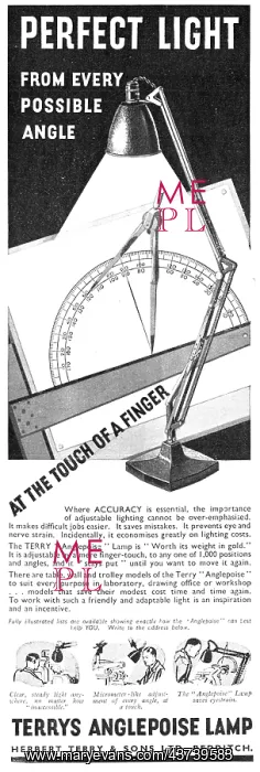 : Terrys Springs & Presswork - Terrys Anglepoise Lamp 1938 : Terrys Springs & Presswork - Terrys Anglepoise Lamp 1938