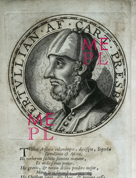 : TERTULLIAN (160-220). Engraving : TERTULLIAN (160-220). Engraving