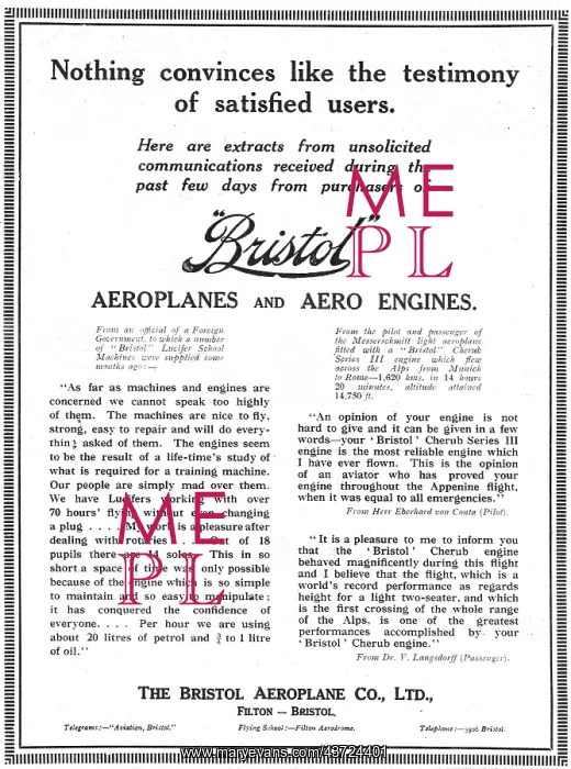 : More Testimonials From Satisfied Users Of Bristol Aeroplanes : More Testimonials From Satisfied Users Of Bristol Aeroplanes